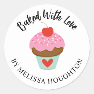 Sticker Rond Cute Cuite Cuite À L'Autocollant Cupcake Amour