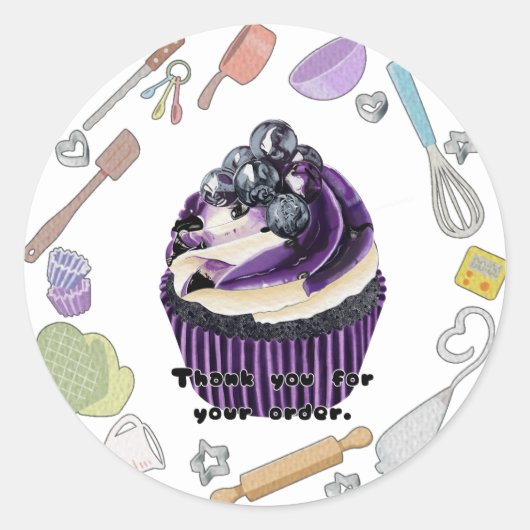 Sticker Rond Cute cupcake (Devant)