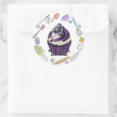 Sticker Rond Cute cupcake (Sac)