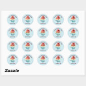 Sticker Rond Cute cupcake ajouter le nom commercial du message (Feuille)