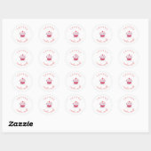 Sticker Rond Cute Cupcake Anniversaire Merci Peronorisé Nom (Feuille)