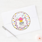Sticker Rond Cute Cupcake & Baker's Casquette Bakery Box Seals (Enveloppe)