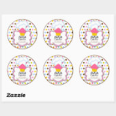 Sticker Rond Cute Cupcake & Baker's Casquette Bakery Box Seals (Feuille)