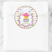 Sticker Rond Cute Cupcake & Baker's Casquette Bakery Box Seals (Sac)