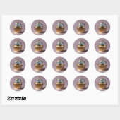 Sticker Rond Cute Cupcake Bakery Stick rond Chef pâtissier (Feuille)