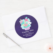 Sticker Rond Cute Cupcake et Joyeuse crème glacée Anniversaire (Enveloppe)