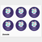Sticker Rond Cute Cupcake et Joyeuse crème glacée Anniversaire (Feuille)