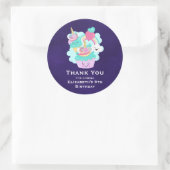 Sticker Rond Cute Cupcake et Joyeuse crème glacée Anniversaire (Sac)