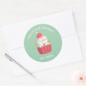 Sticker Rond Cute Cupcake Snowman, Sweet Christmas (Enveloppe)
