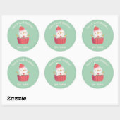 Sticker Rond Cute Cupcake Snowman, Sweet Christmas (Feuille)