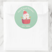 Sticker Rond Cute Cupcake Snowman, Sweet Christmas (Sac)