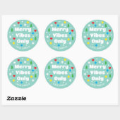 Sticker Rond Cute Custom Name Holiday Retro Green Christmas (Feuille)