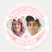 Sticker Rond Cute Custom Valentines Photo (Devant)