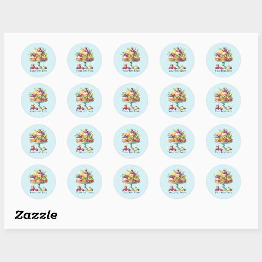 Sticker Rond Cute customizable Bakery cupcake (Feuille)