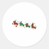 Sticker Rond Cute Dachshund Christmas Parade Christmas (Devant)