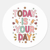 Sticker Rond Cute Daily Inspiration Motivational Mug, 11 oz (Devant)