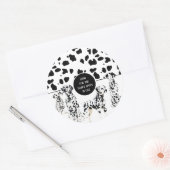 Sticker Rond Cute Dalmatiens Noir & Blanc Zones Joyeuses (Enveloppe)