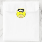 Sticker Rond Cute de grenouille jaune Kawaii (Sac)