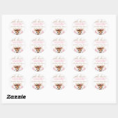 Sticker Rond Cute Deer Baby shower rose Fleur Faveur (Feuille)