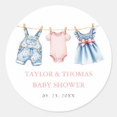 Sticker Rond Cute Denim Blue Jean Girl (Devant)