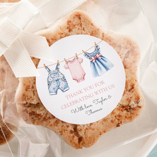 Sticker Rond Cute Denim Blue Jean Girl Merci