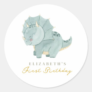 Sticker Rond Cute Dino