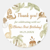 Sticker Rond Cute Dinosaur Boy Anniversaire (Devant)