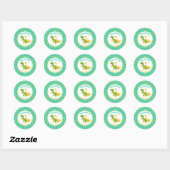 Sticker Rond Cute Dinosaur Boys Anniversaire (Feuille)