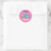 Sticker Rond Cute Dinosaur et Une Fille Anniversaire de enfant (Sac)
