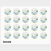 Sticker Rond Cute Dinosaurs, Boy's birthday (Feuille)
