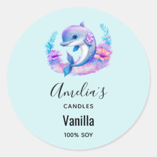 Sticker Rond Cute Dolphin Sea Creator - Bougie Business