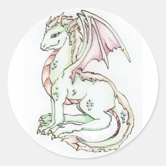 Sticker Rond Cute Dragon (Devant)