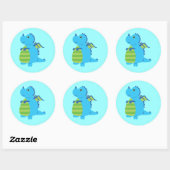 Sticker Rond Cute Dragon (Feuille)