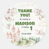 Sticker Rond Cute Dragon 1er Anniversaire Classic Round Stick (Devant)