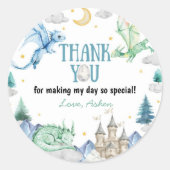 Sticker Rond Cute Dragon Boy Birthday (Devant)