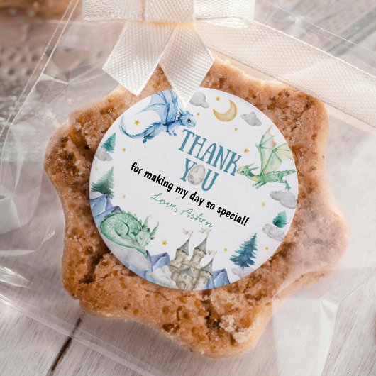 Sticker Rond Cute Dragon Boy Birthday