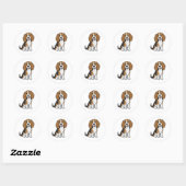 Sticker Rond Cute drawing of a beautiful dog (Feuille)