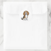 Sticker Rond Cute drawing of a beautiful dog (Sac)