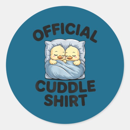 Sticker Rond Cute Duck Couple Snuggle Cuddle  (Devant)
