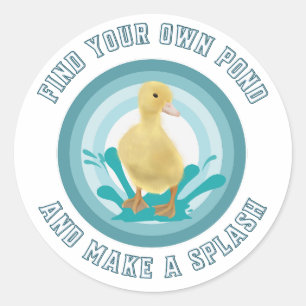 Sticker Rond Cute Duckling - Faire un splash