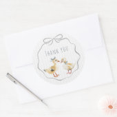 Sticker Rond Cute Duckling Watercolor Boy Baby Shower (Enveloppe)