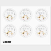 Sticker Rond Cute Duckling Watercolor Boy Baby Shower (Feuille)