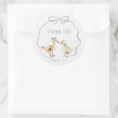 Sticker Rond Cute Duckling Watercolor Boy Baby Shower (Sac)