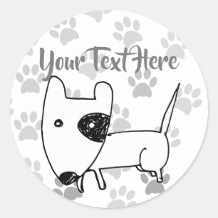 Sticker Rond Cute English Bull Terrier