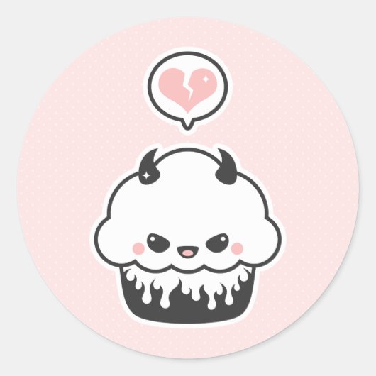Sticker Rond Cute Evil Cupcake (Devant)