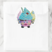 Sticker Rond Cute Fantasy Creatur Cupcakes Illustrated (Sac)
