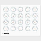 Sticker Rond Cute Fantôme et Citrouille Motif d'Halloween bleu (Feuille)