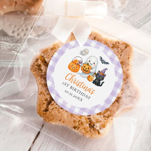 Sticker Rond Cute Fantôme Halloween 1er anniversaire fête