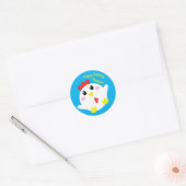 Sticker Rond Cute ferme de poulet Enfants 1er fête d'anniversai (Enveloppe)