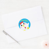Sticker Rond Cute ferme poulet Enfant 1er anniversaire Merci de (Enveloppe)
